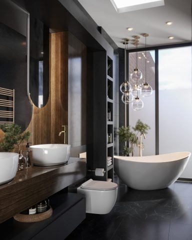 Internal Bathroom CGI - Continental Gold