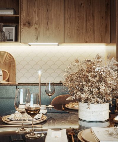 Internal Close Up Kitchen CGI