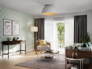 Internal Living Room CGI - Langley Park