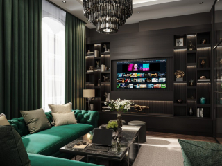 Internal Living Room CGI - Continental Gold