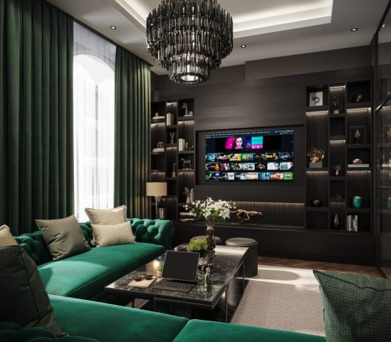 Internal Living Room CGI - Continental Gold