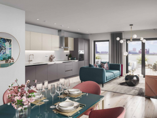Internal CGI The Boulevard Kitchen Living Room